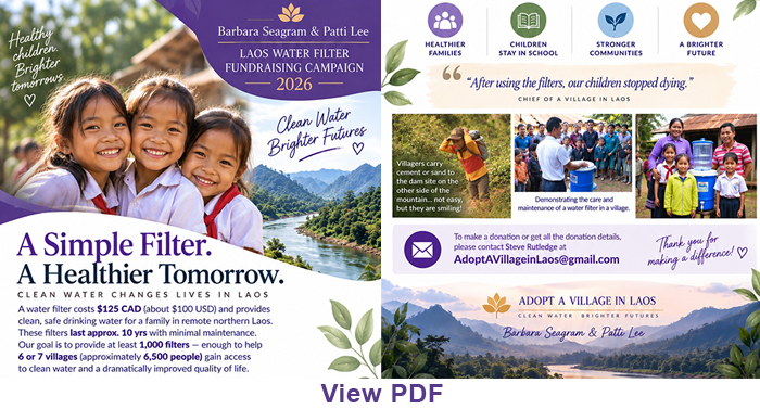 Laos Water filter fundraising campaign