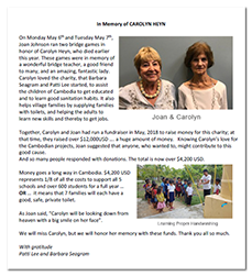 In Memory of CAROLYN HEYN