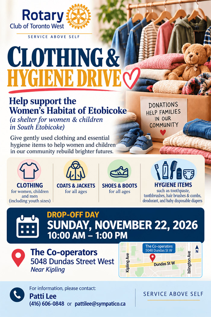 Rotary Club of Toronto West Clothing Drive